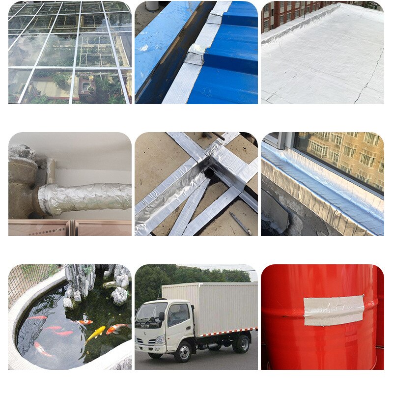 Bande de butyle papier d'aluminium bande de caoutchouc butyle auto-adhésif haute température imperméable bâche réparation bandes adhésives spéciales