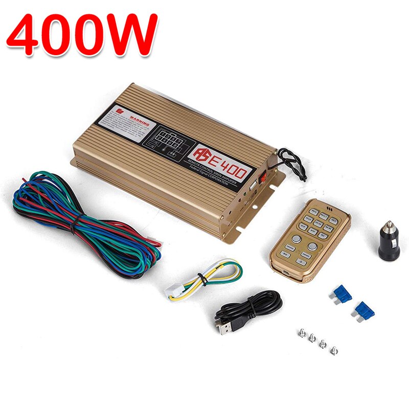 400W 16 Sound Car Siren Spealer and Truck Warning Alarm Police Siren Horn Ambulance Emergency Electronic Horn Kit PA MIC System: 1pc power box C