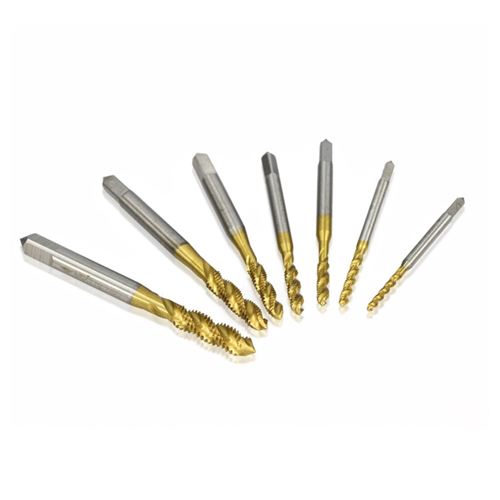 Tornillo de acero de titanio hss, rosca espiral métrica recubierta m2 / m2.5 / m3 / m3.5 / m4 / m5/m6, macho tr manual