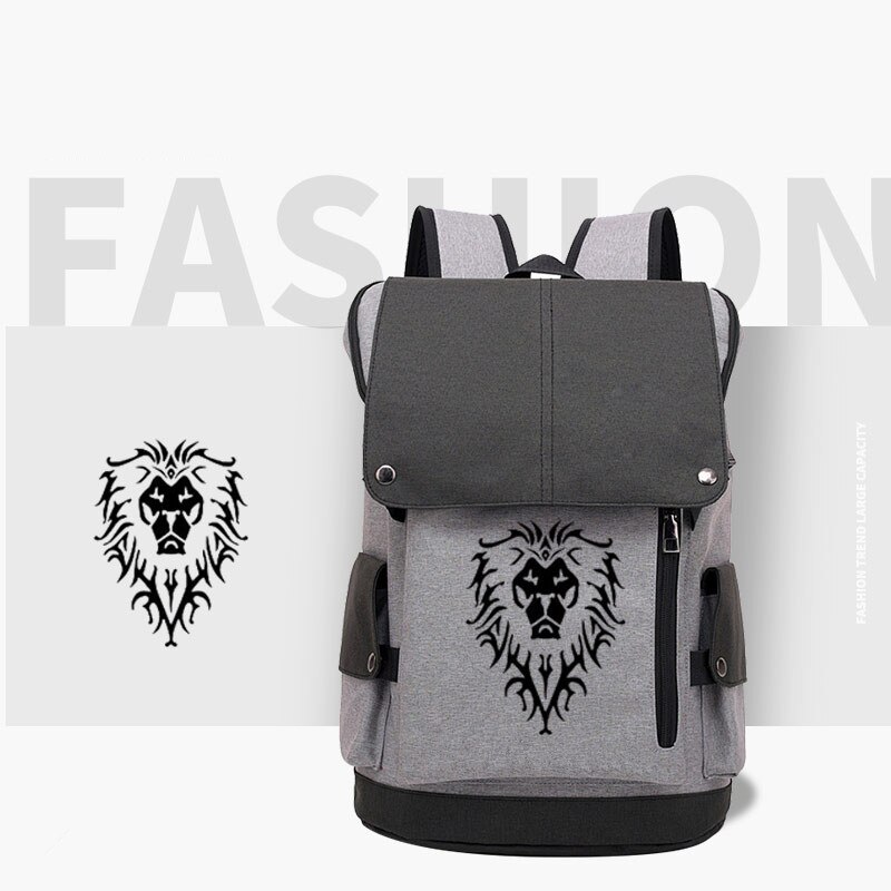 Anime War Of World Game USB Port Backpack Bag Zipper Messenger School Students Book Large Capacity Travel Bag: Style 13