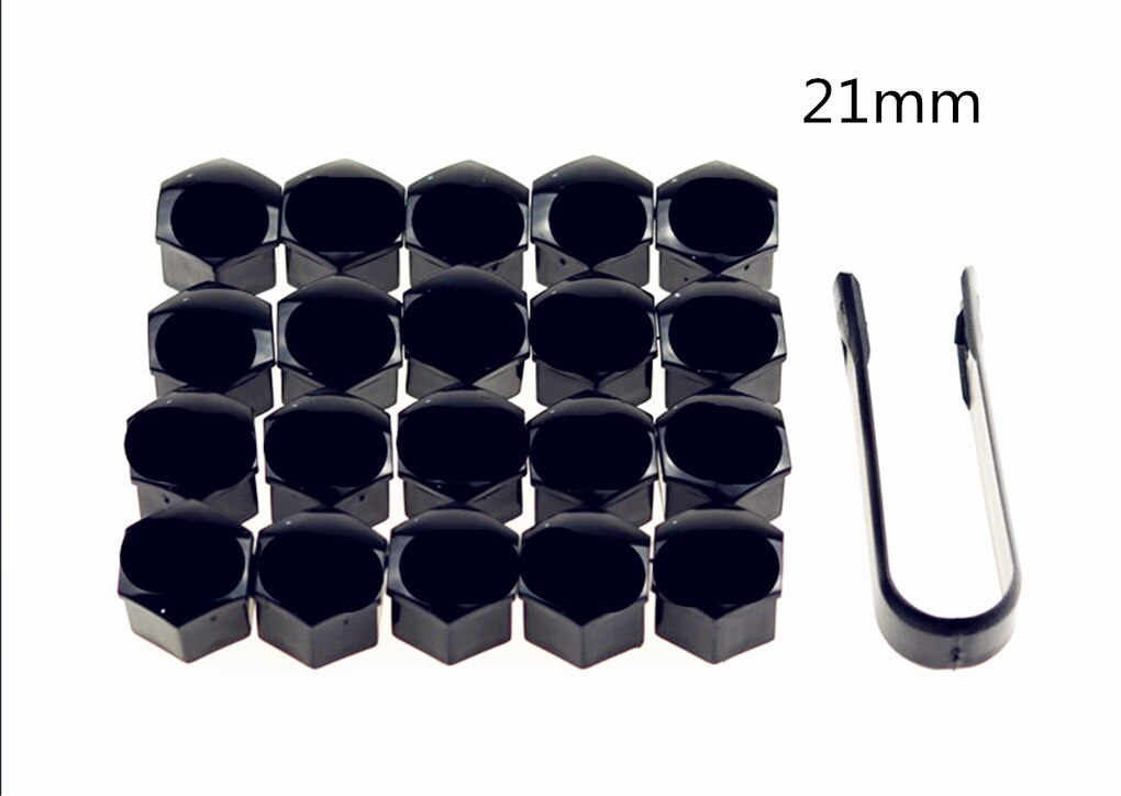 Car Wheel Nut Cap tire Hub Screw Cover 17/19/21 Bolt Protector for Ford C-MAX Flex B-MAX Atlas Five FG F-350 F-250 E-Series: Black-21mm