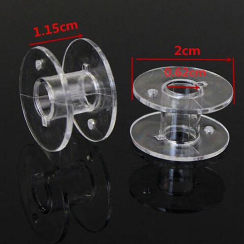 25pz bobina di plastica bobine vuote bobine per macchine da cucire accessori per utensili domestici con scatola trasparente per Organizer