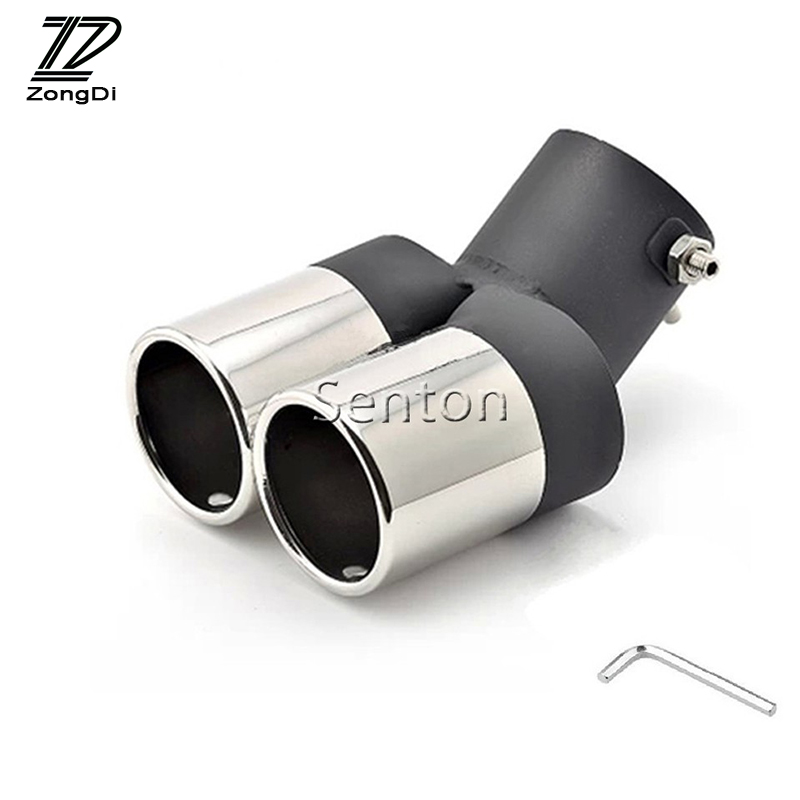 1pcs Car Twins Rear Exhaust Tip Muffler Tail Pipe Throat Modification For Kia Rio Soul Forte Accessories