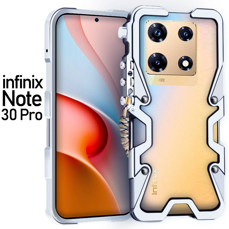 Carcasă metalică pentru infinix  gt 20 gt10 pro, cadru metalic din aluminiu, rezistentă la șocuri, pentru infinix note 30 40 pro zero 30: Maro