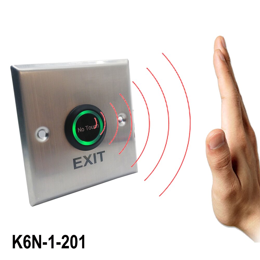 Square Stainless Steel Metal Door Release Switch IR Contactless No Touch Infrared Exit Button: K6N-2-201