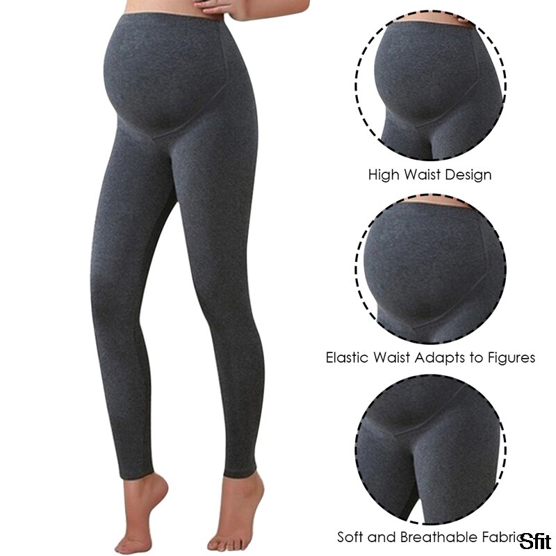 SFIT Women's Yoga Lounge Sweat Pants Everyday Maternity Belly Support Leggings High Wasit Gym Leggings Pregnant