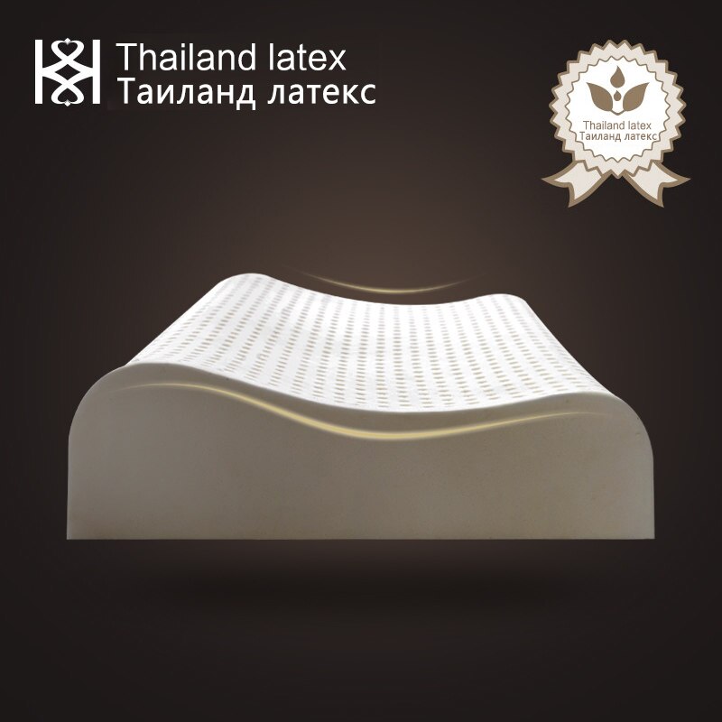 Thailand naturlig latex seng cervikal ortopædisk pude 60 x 40 x 12 x 10cm sove sengetøj bølgekurve formet hukommelse skum puder