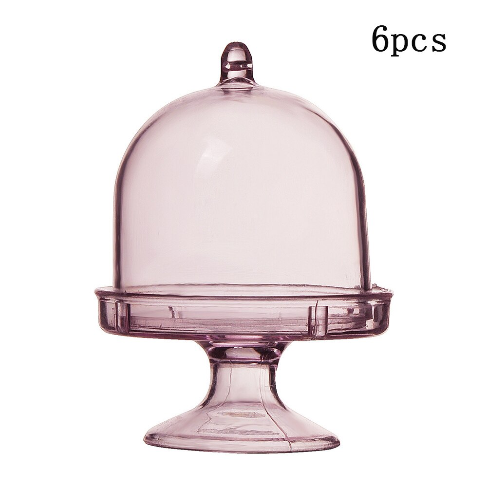 Transparent Plastic Tray Candy Box For DIY Wedding Candy Box Baby Shower Birthday Guests Box Clear Candy Box Party Supplies: 6pcs Pink