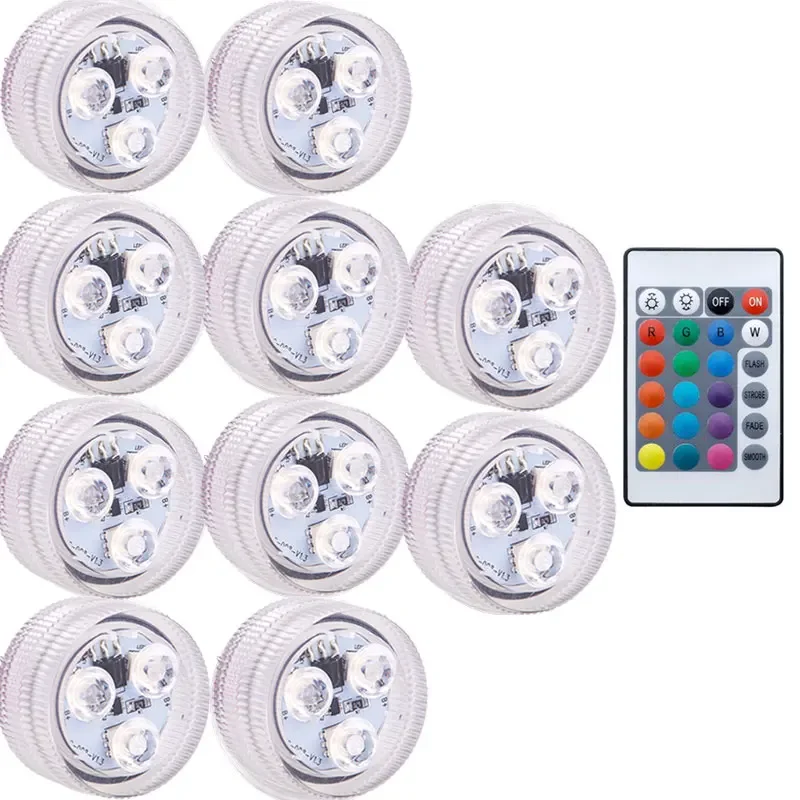 16 Kleuren Onderwater Licht Met Afstandsbediening Rgb Waterdicht Zwembad Accessoires Licht Onderwater Verlichting Voor Vijver Vaas: WHITE