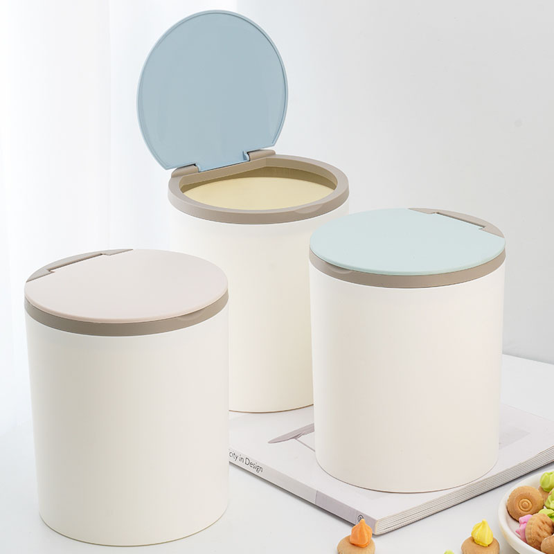 Kitchen Mini Trash Bin Bedroom Desk Baby Recicling Garbage Bin Small Plastic Toilet Bathroom Set Cute Poubelle Home Garden