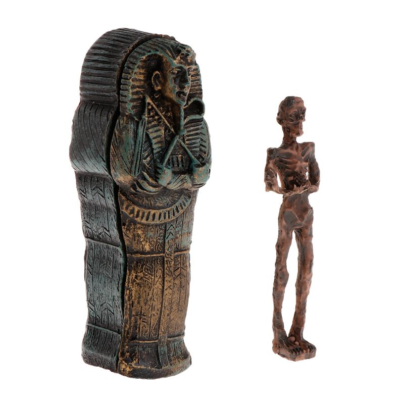 Aquarium momie egypte Aquarium paysage décoration pour Reptile étui cacher jouer ornements résine crâne squelette exquis: Default Title