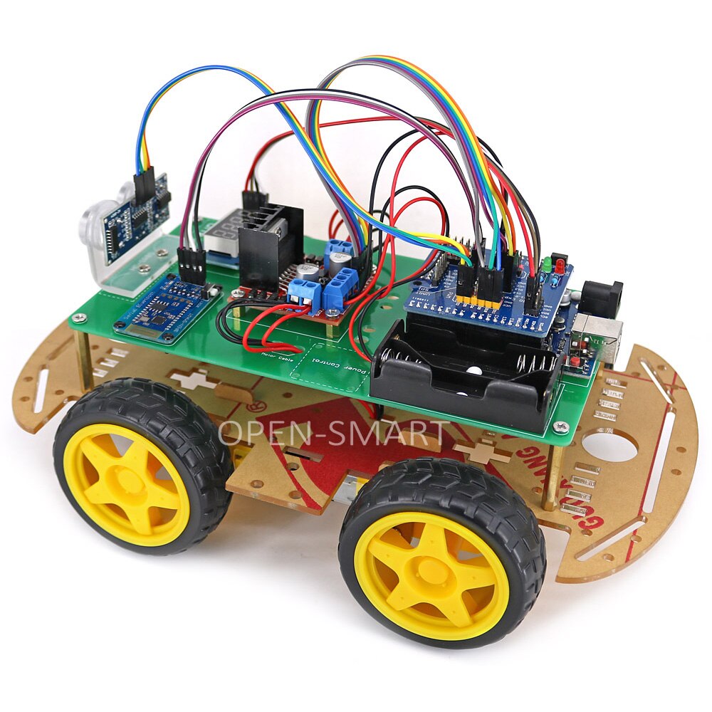 OPEN-SMART 4WD Bluetooth Gesteuert Smart Roboter Auto Kit mit Installation Tutorial & Demo-Code für Arduino