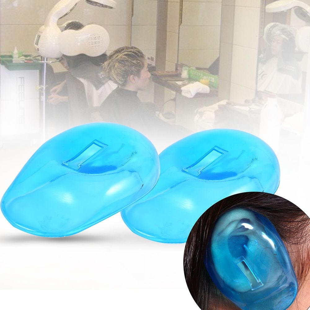 2pcs Reusable Waterproof Ear Protector Cover Caps Salon Hairdressing Dye Shield Protection Shower Cap Tool