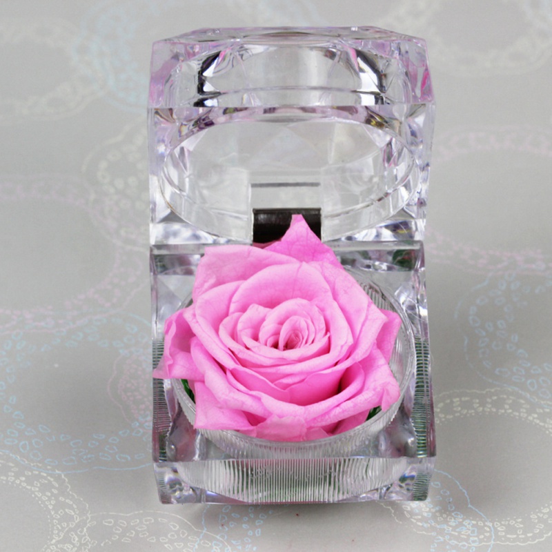 Romantisk rosenring æske blomst evig rose blomst bryllup foreslå forlovelse valentinsdag æske pakning smykkeetui: 3