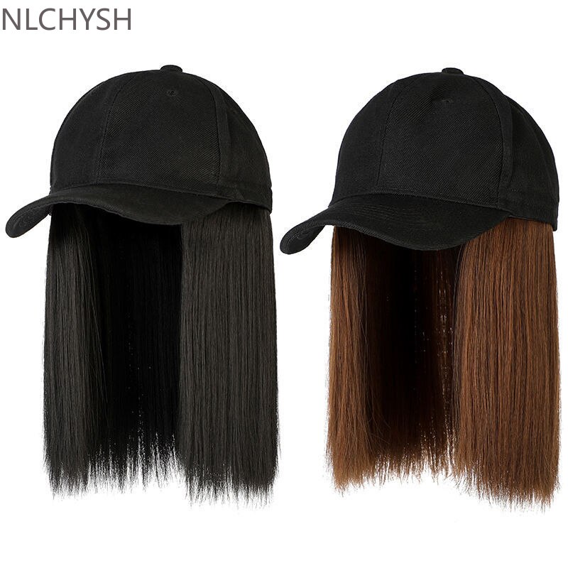 Cool Pruiken Met Een Hoed Baseball Pruiken Cap Body Cap Korte Steil Haar Pruik Cap Zonnehoed Korte Gladde Pruik hoed Pruik Korte Pruik Capeline