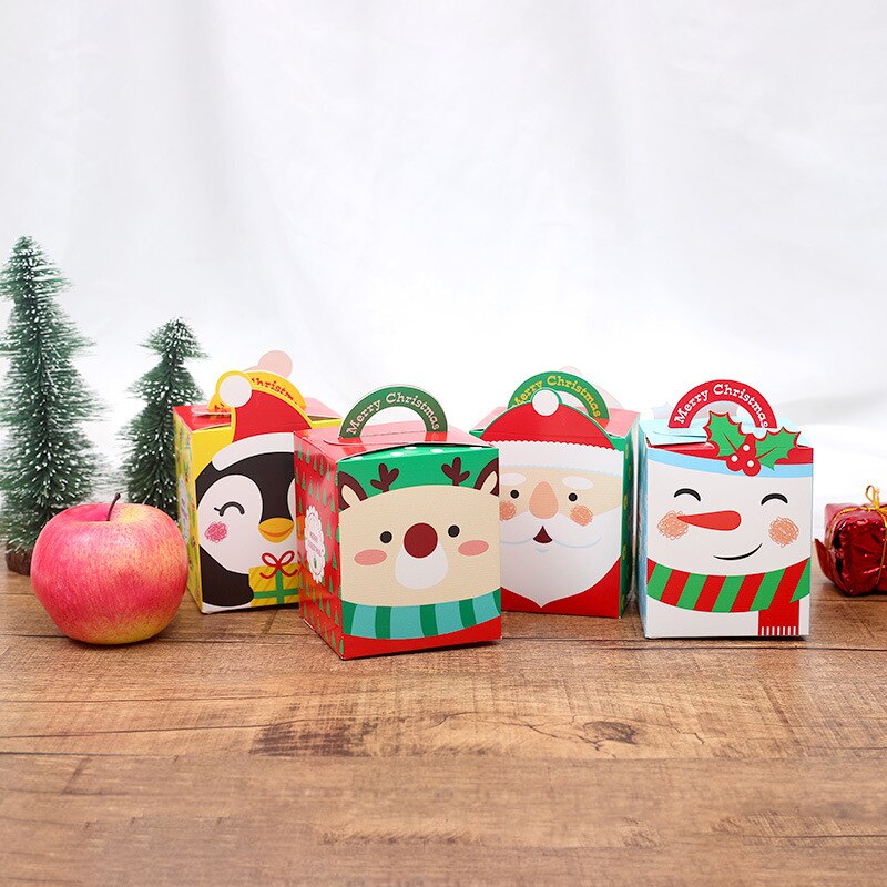 Caja de Apple con dibujos animados, embalaje de Nochebuena, vela de , cera de parafina, manualidades, novedad