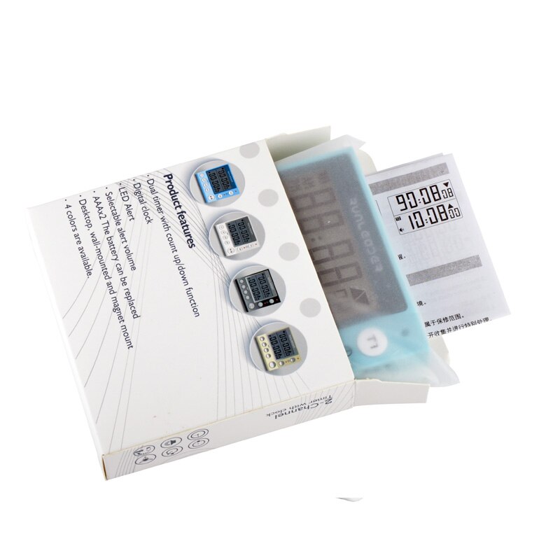 Kitchen Timer Digital Countdown Timer 2 Channel Flashing LED for Lab Electronic Kitchen Homework Exercise Gym Workout Cooking