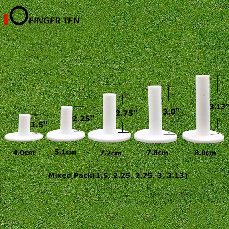 Tees de Golf durables en caoutchouc noir, support de balle à hauteur mixte de pièces/ensemble &quot;1.5&quot; 2.25 &quot;3&quot; 2.75 &quot;pour la pratique des plages de conduite, tapis, 5 3.13: 5 White Mixed Size