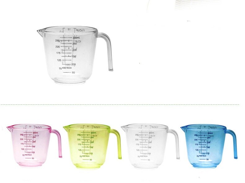 1PC 300ml Measuring Cup Plastic Graduated Liquid Measuring Cups Cooking Baking Measuring Tool ELB 036