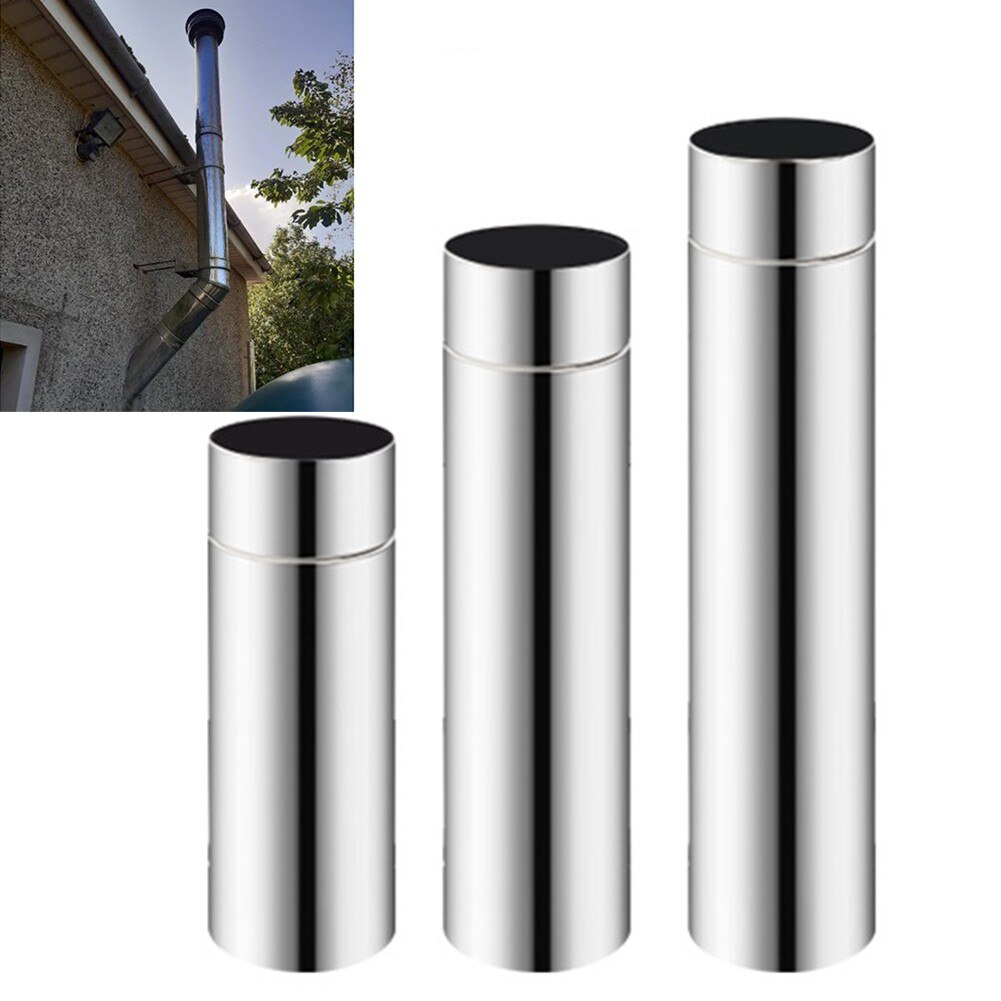 1x 2.3in Stainless Steel Stove Pipe Chimney Flue Liner Rigid Multi Fuel Gas Water Heater Wood Fire Stove Heating Exhaust Pipe