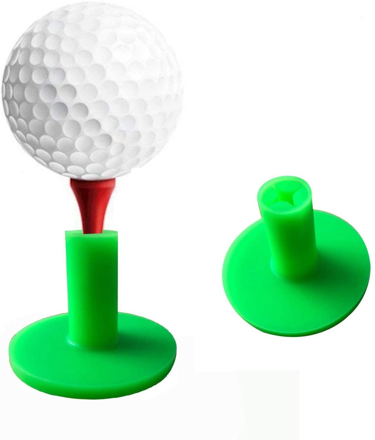 Crestgolf Rubber Golf Tees Houder, duurzaam Rubber Praktijk Tees 1.55 Inches Ideaal Voor Golf Praktijk Mat Indoor Outdoor Pack Van 4: green