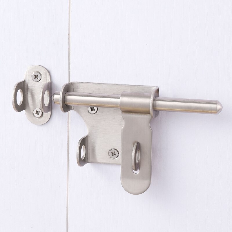 Slide Bolt Gate Latch Safety Door Lock with Padlock Hole Bar Heavy Duty Stainless Steel Brushed Surface Don&#39;t Include Padlock