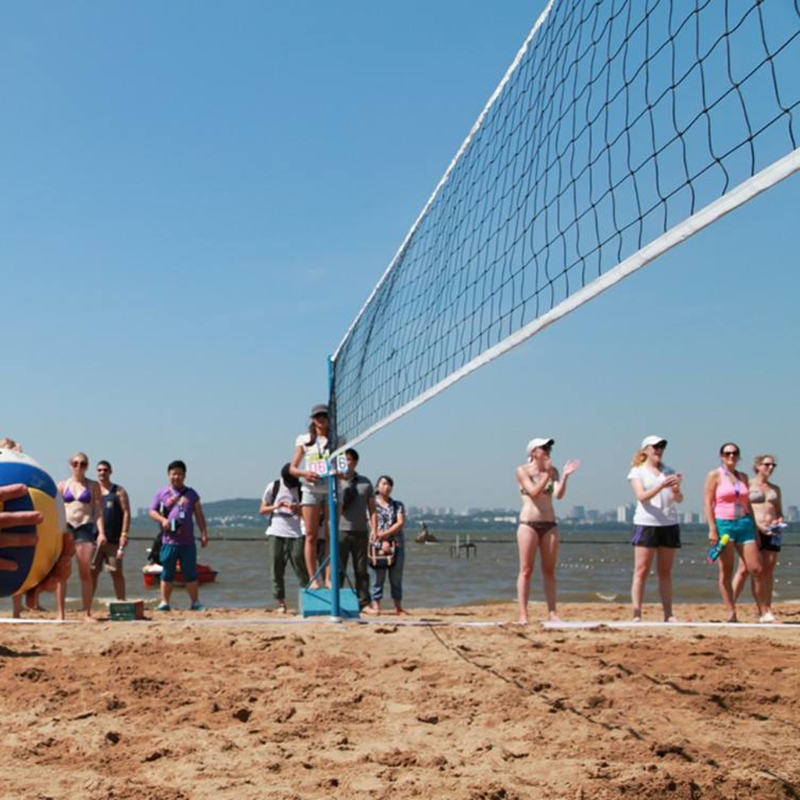Universel stil volleyballnet 9.5 x 1m volleyballnet polyethylenmateriale beachvolleyballnet