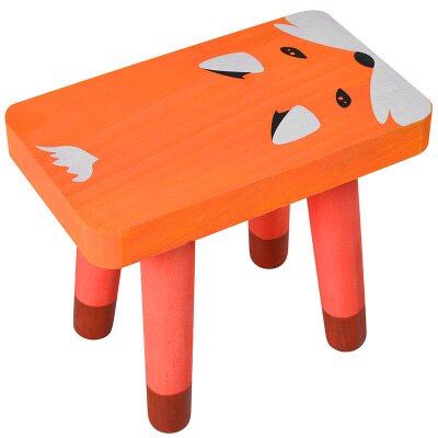 Mini banco de madera de dibujos animados nórdico para niños, pintura para muebles, decoración del hogar, accesorios para sala de estar: Rojo