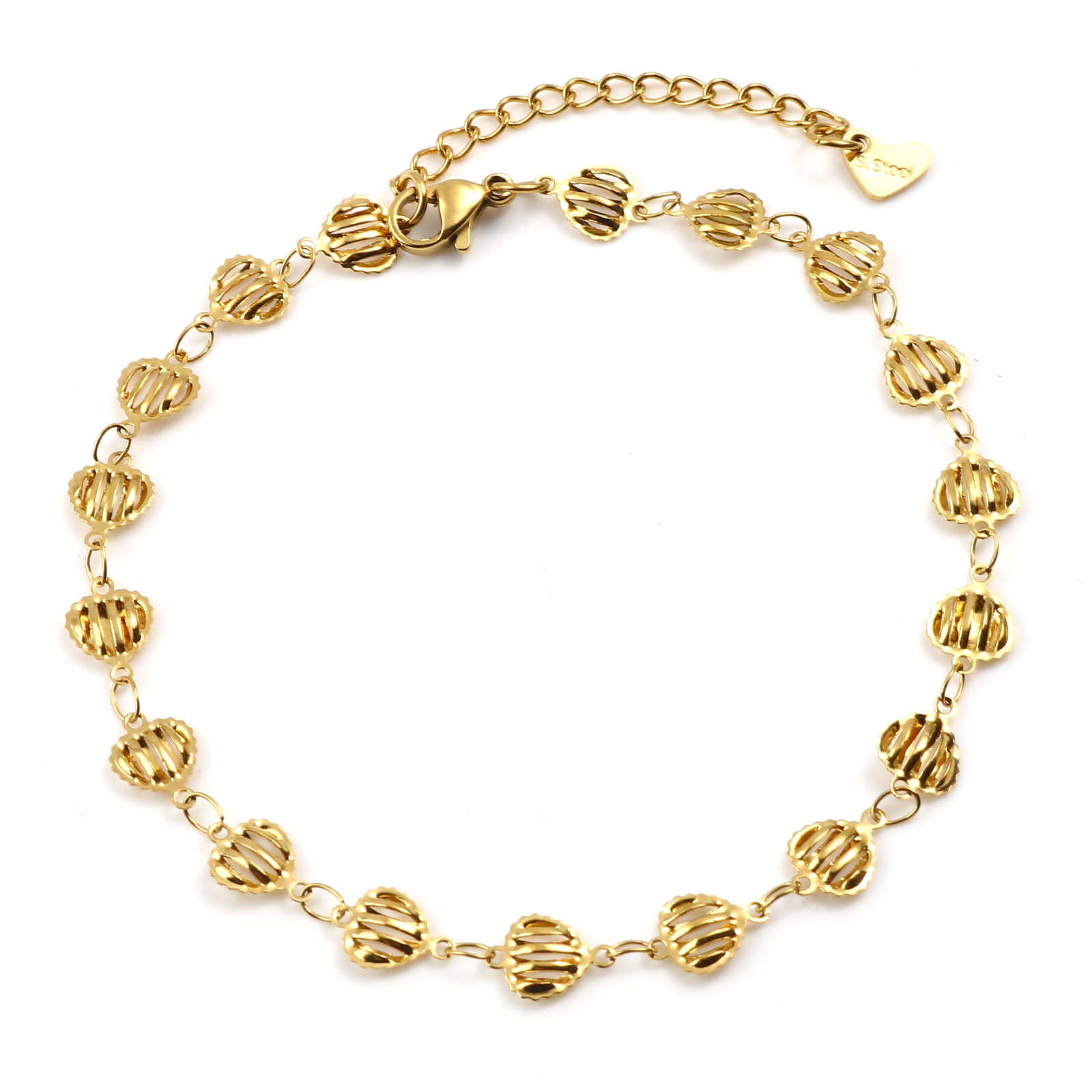 Tobillera de estrella de acero inoxidable para mujer, joyería para el pie, cadena chapada en oro, pulsera, accesorios de de cumpleaños: 05