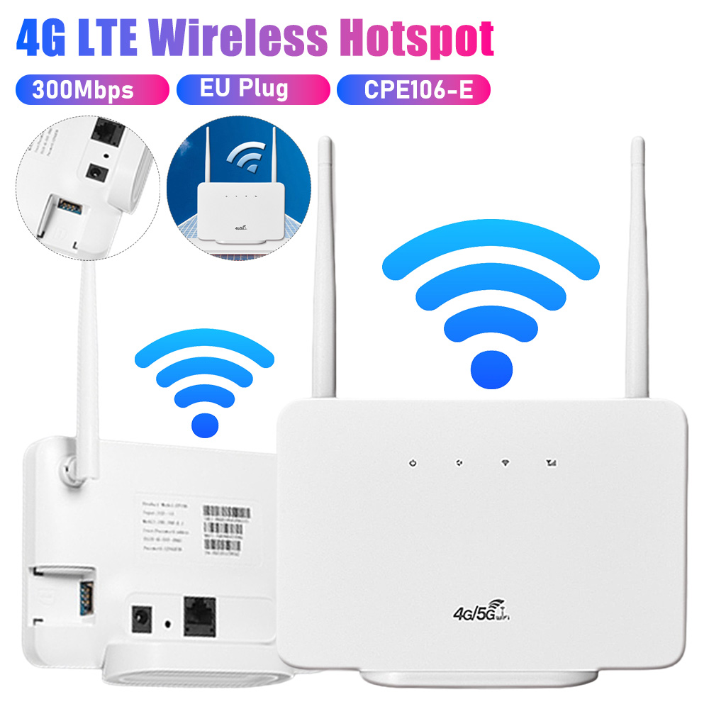 Router 300 mbps 4g wi-fi, modem wi-fi 4g lte, router bezprzewodowy wi-fi, antena zewnętrzna z gniazdem na kartę sim, wtyczka eu do domu, biura, podróży