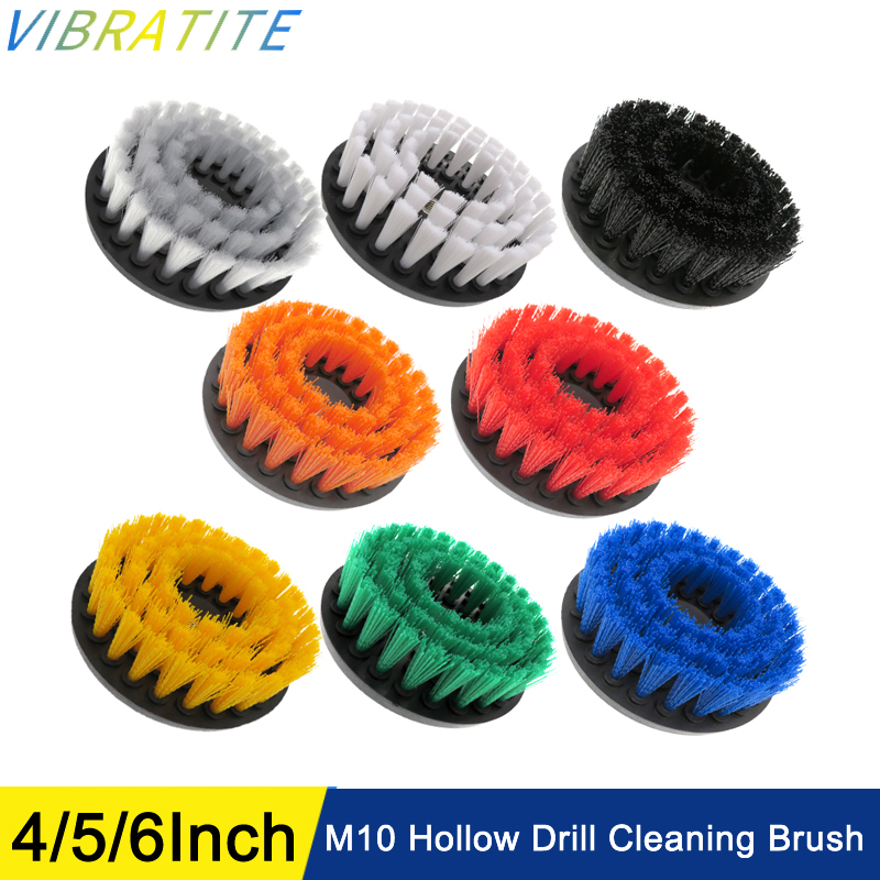 4/5/6- tommers hulbor rengjøringsbørste  m10- tråds kraftskrubb for lær, plast, tremøbler, bad, bilinteriør