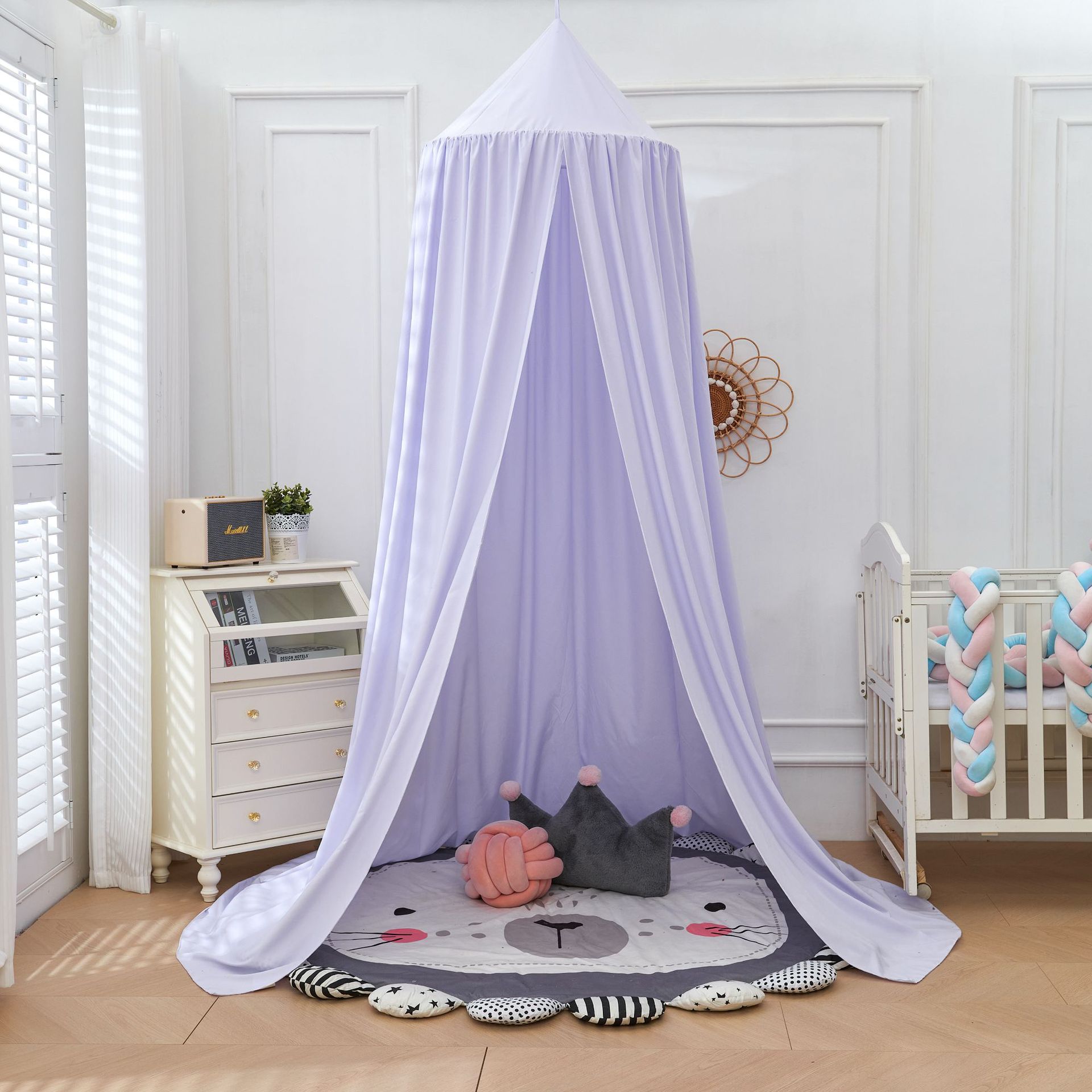 Kids Hanging Bed Canopy Baby Mosquito Net for Crib Dome Curtain Baby Mosquito Net Play Tent Children Room Decoration: Orange