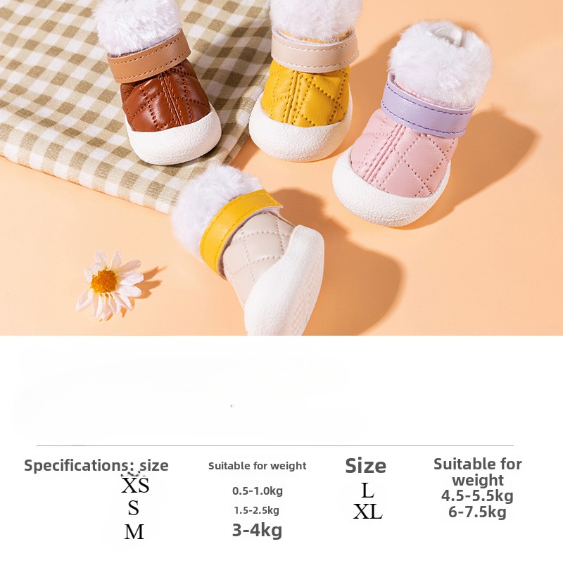 4 stk./sæt hundesko vinter varme sko til små mellemstore hunde skridsikre hvalp regnstøvler sneakers fodtøj kat hund gåture sneakers