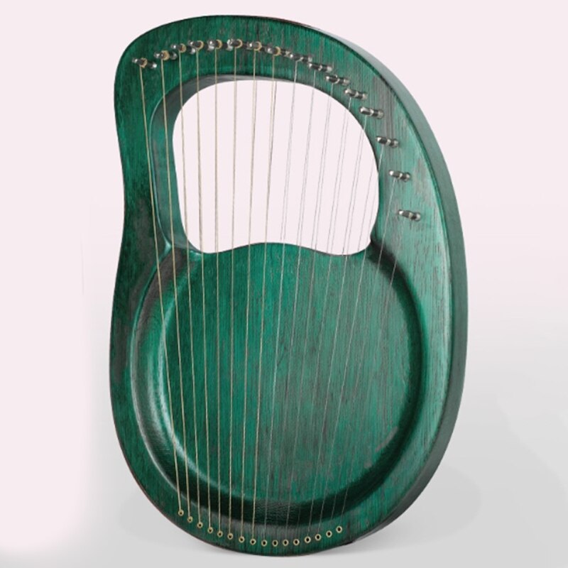 Lyre Harp 16 cuerda Harp Heptachord madera sólida caoba Lyre Harp con llave para afinar para amantes de la música niños adultos