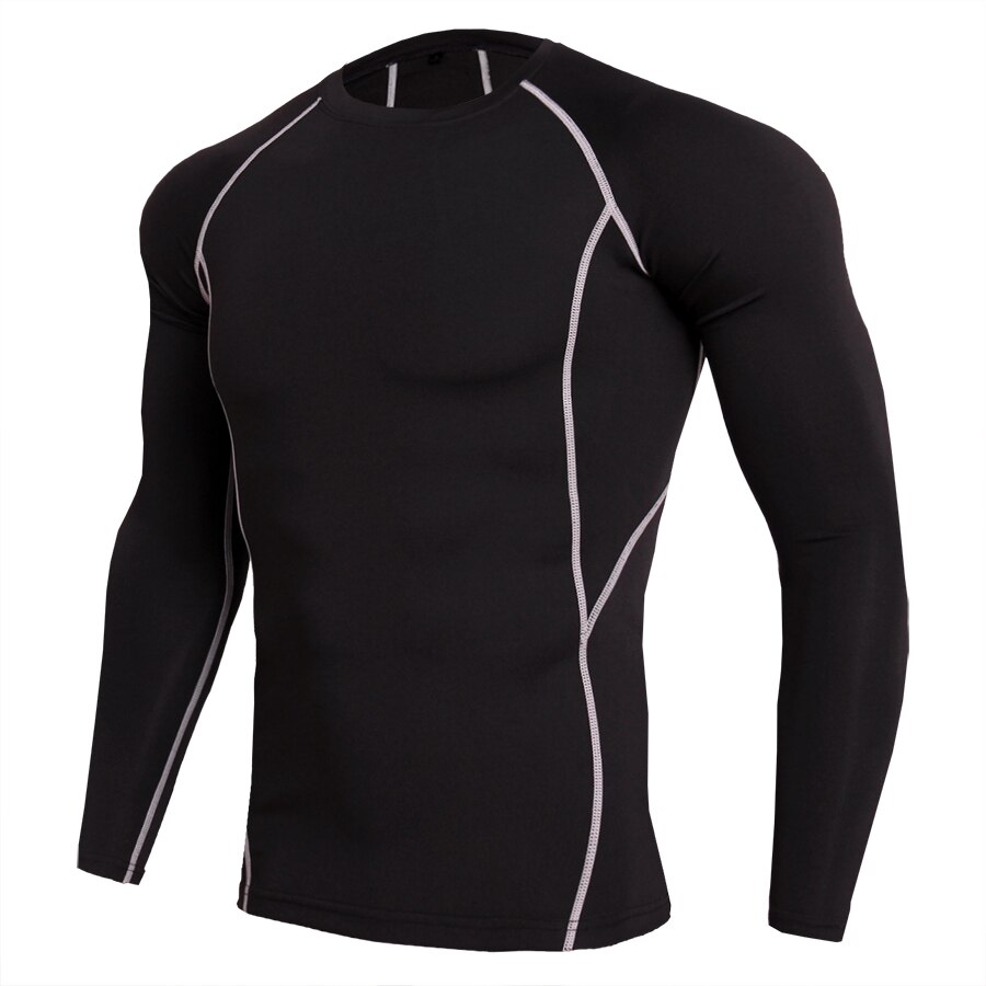 MMA BJJ Compression Shirt Crossfit Fitness Training Boxing Muay Thai Long Sleeve Tshirt Men Workout Jogging Tracksuit Sportswear