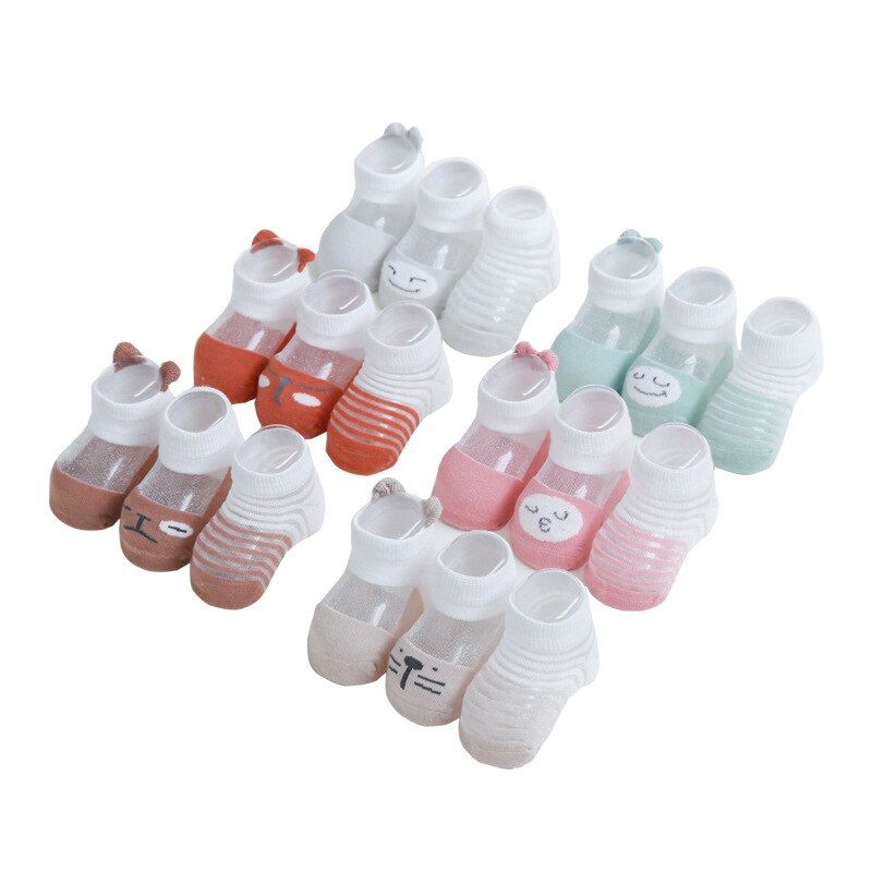 Kindersokken jongens en meisjes katoenen ademende mesh sokken 3 paar / groep lente en zomer babysokken