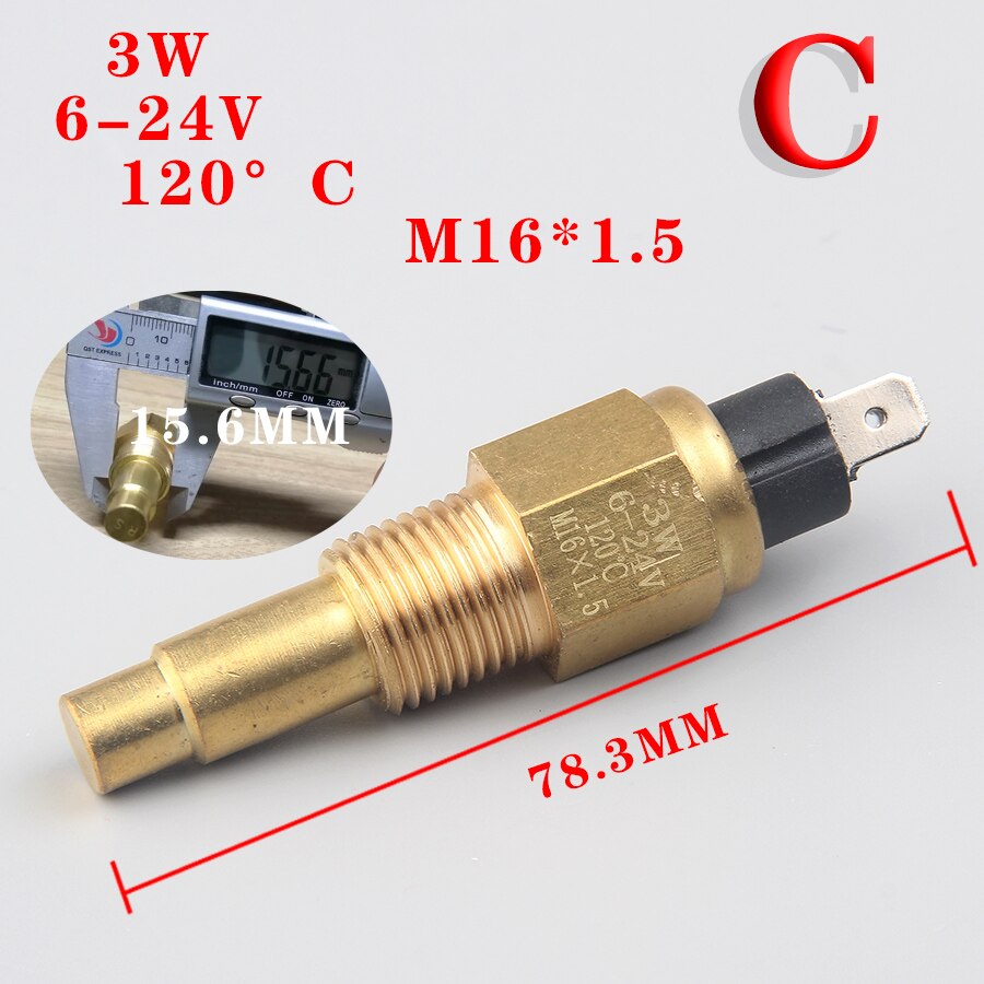 Auto Alarm Brass Automotive Electric Diesel Generator Sensor M16 X1.5 M14 X1.5 Car Engine Water Temperature Sensor 3/8NPT 1/2NPT: M16--1.5