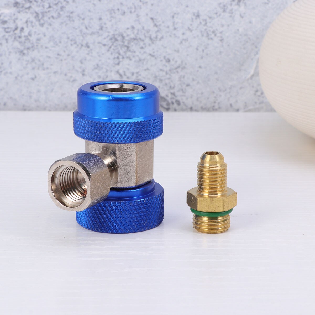 2pcs Coupler Connector Durable Metal Adapter Coupler Connector for Air Conditioning Auto Car A35