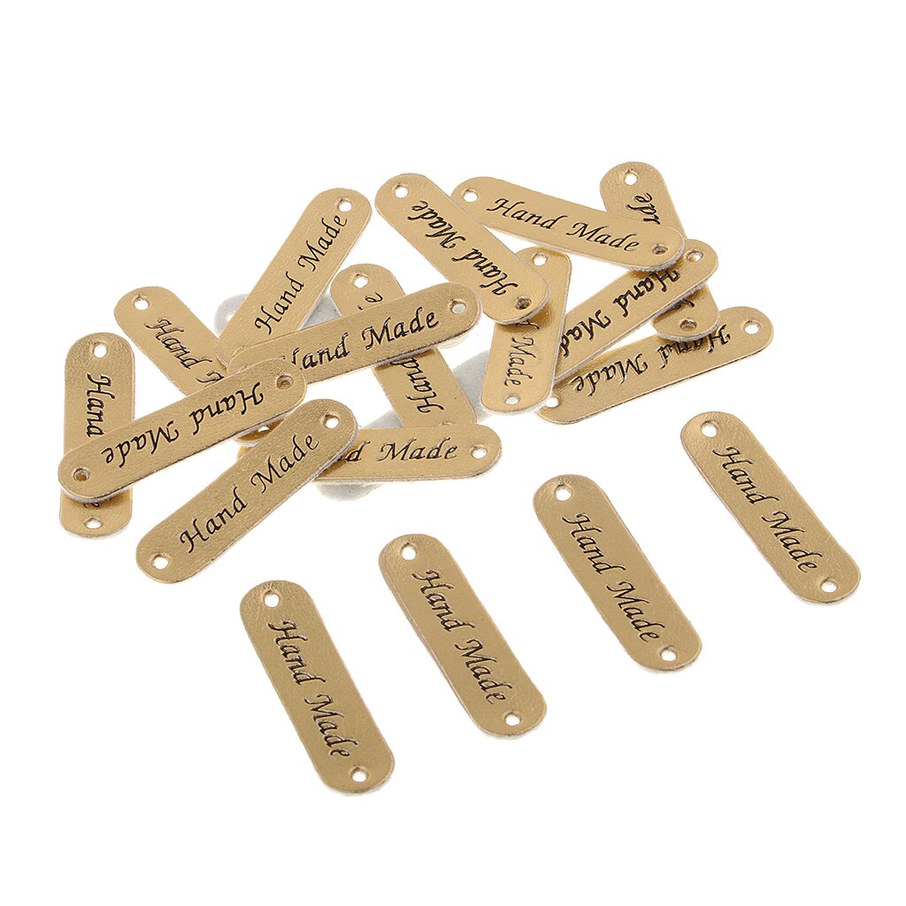 20pcs PU Leather Label Handmade Tag Label Embellis... – Vicedeal