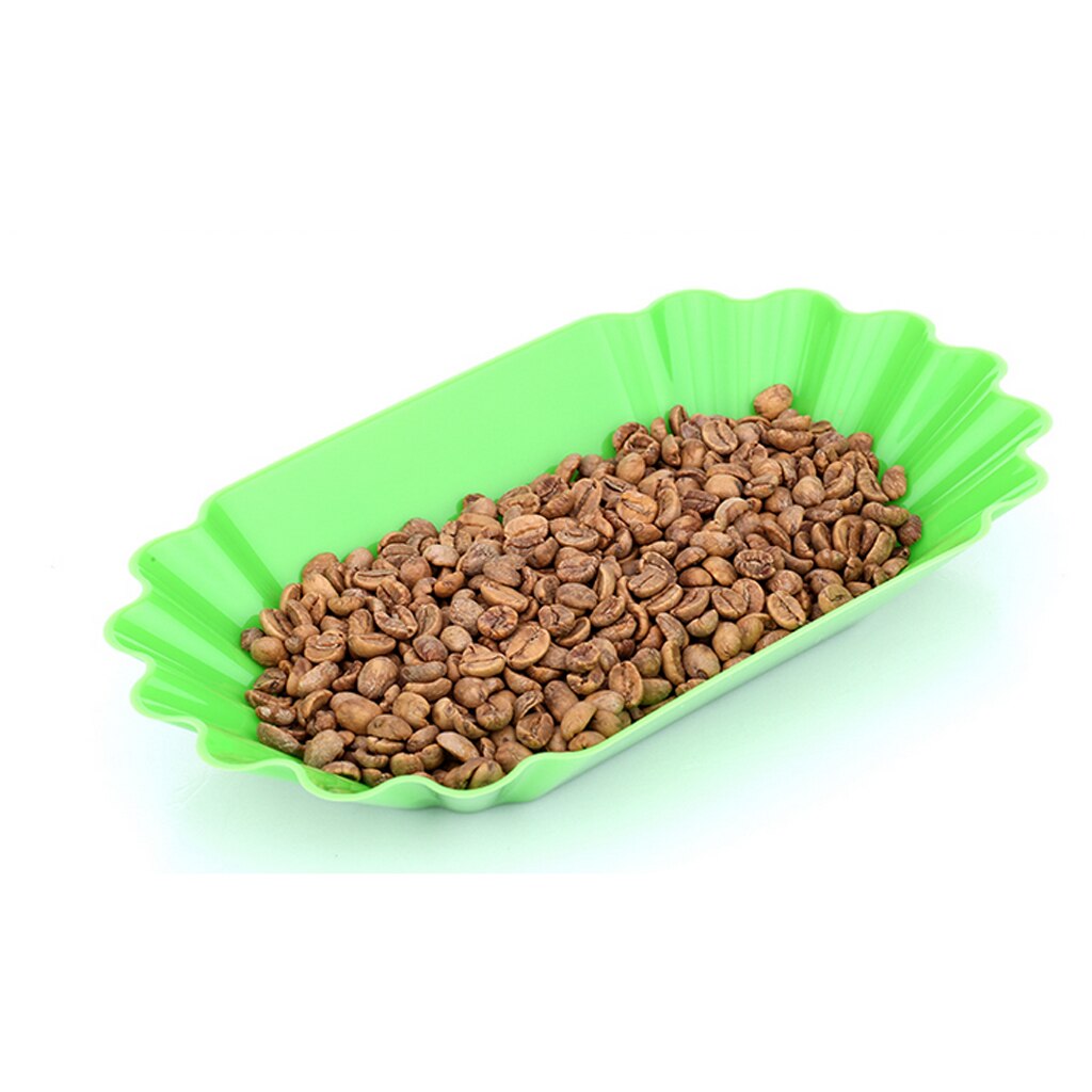 Kaffekoppning provbricka snack tallrik skål oval bricka för gröna och rostade kaffebönor plocka: Grön