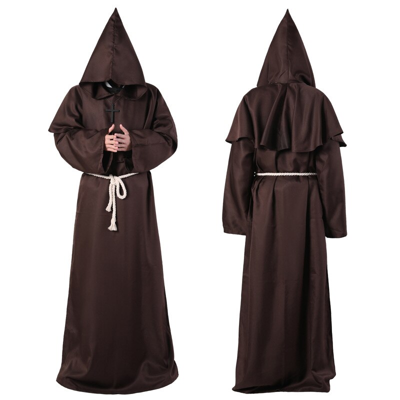 Cape de noël pour homme et femme, longue Cape, pour Halloween, Costume de Cosplay: Brown