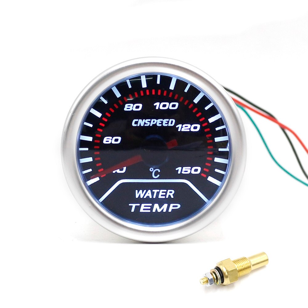 2"52mm smoke 270 Degree water Temperature gauge Water temp meter car meter tachometer with water temperature sensor adapter