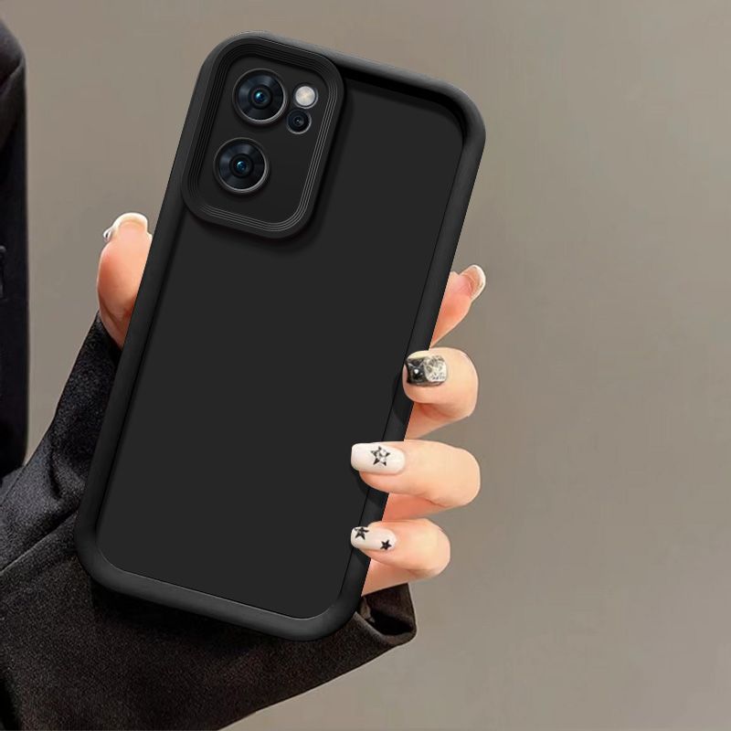 Til oppo reno 13 f cover oppo reno 13f 5g telefoncover oppo cph 2699 cover mat bagcover hudfornemmelse beskyttelse stødsikkert cover: Sort