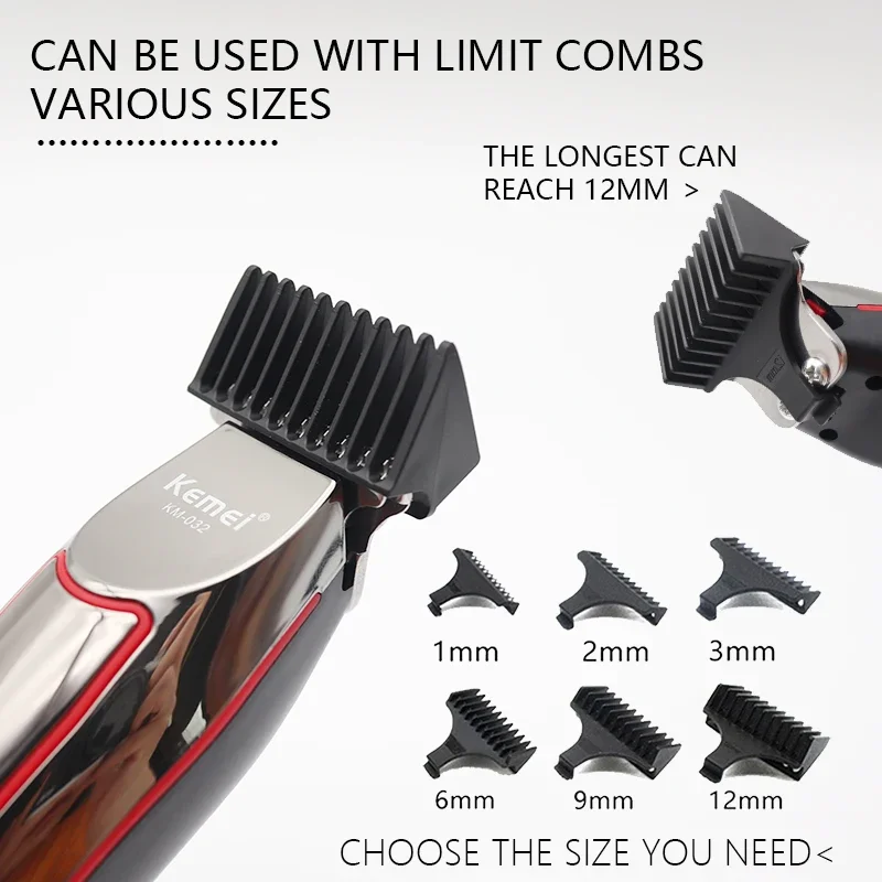 Kemei KM-032 Macchina per tagliare i capelli professionale toelettatura rifinitore per uomo Finitura Taglio di capelli senza fili clipper Rasoio elettrico Barba