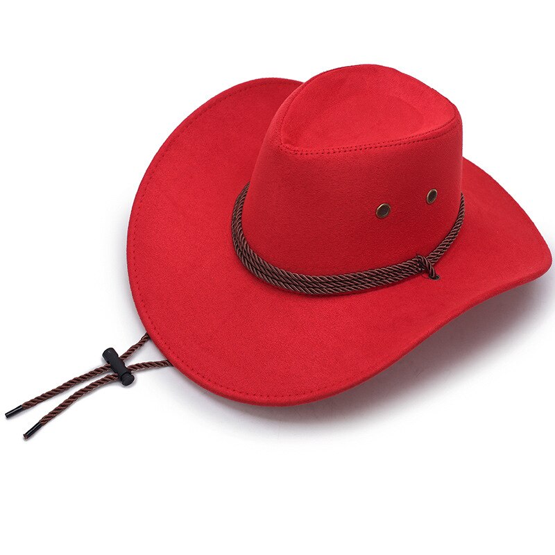 Sun Hat Faux Leather Cowboy Hat Men and Women Travel Caps Western Hats Chapeu Cowboy 9 colors: red