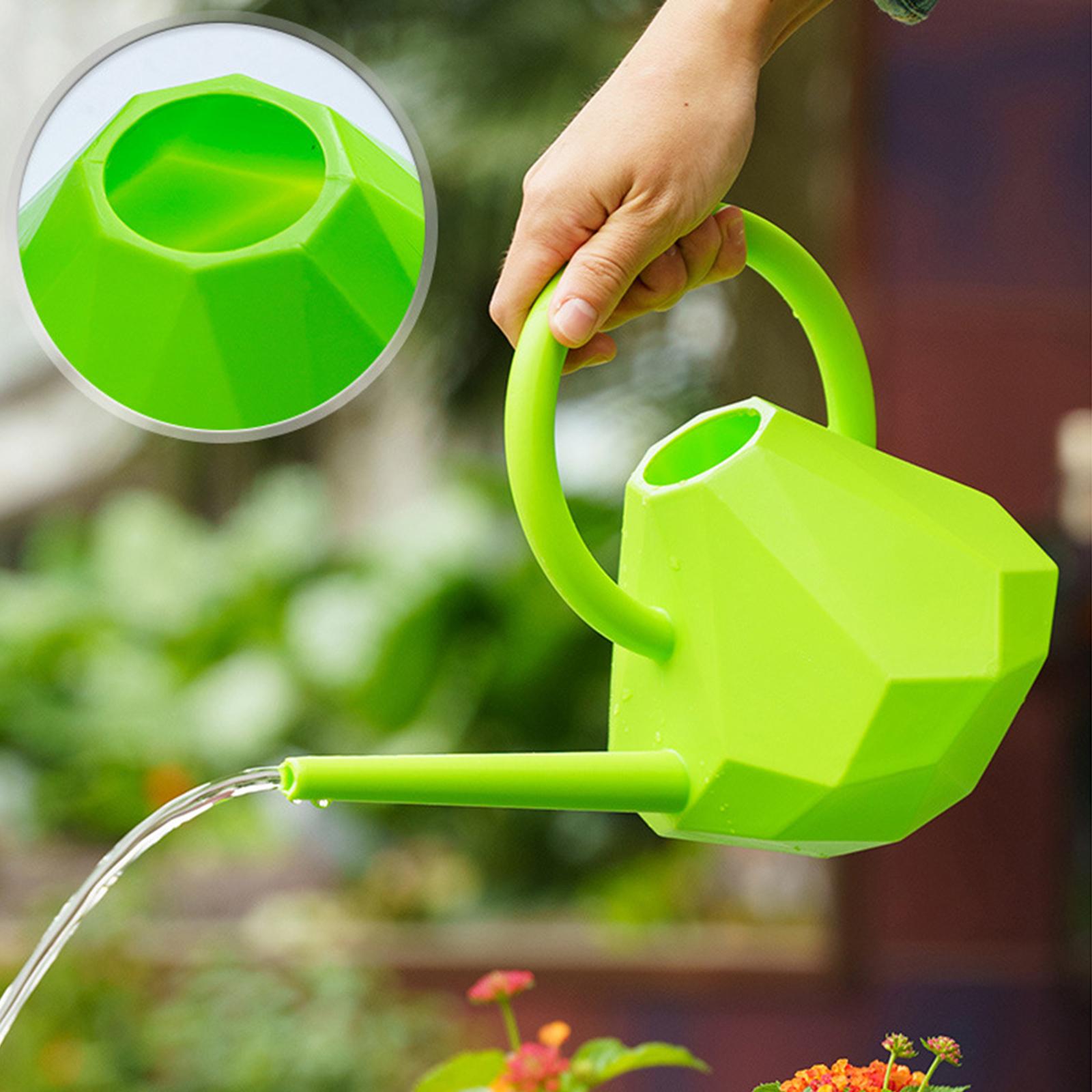 Long Mouth Watering Can Flower Plant Watering Pot 1500ml for House Plants Garden Tool: Fluorescent Green A
