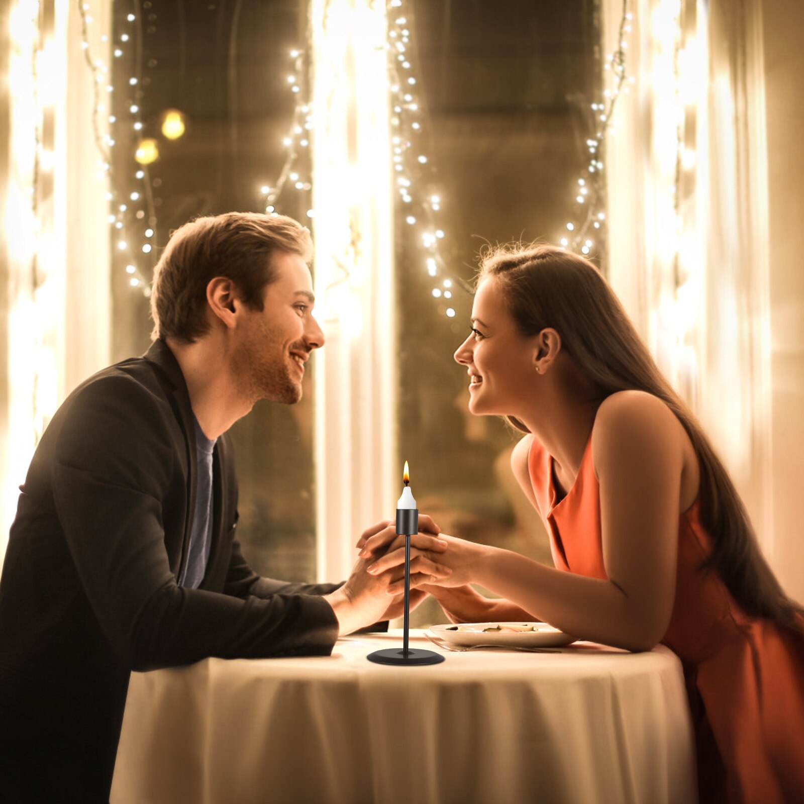 2pcs Single Head Candlestick Simple Romantic Candle Cup Candle Holder Wedding Anniversary Table Centerpiece