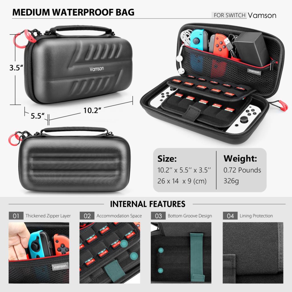 Vamson Crossbody Bag Game Accessoires Kit Voor Nintendo Switch Oled Reizen Opslag Draagtas Beschermhoes Voor Schakelaar Oled