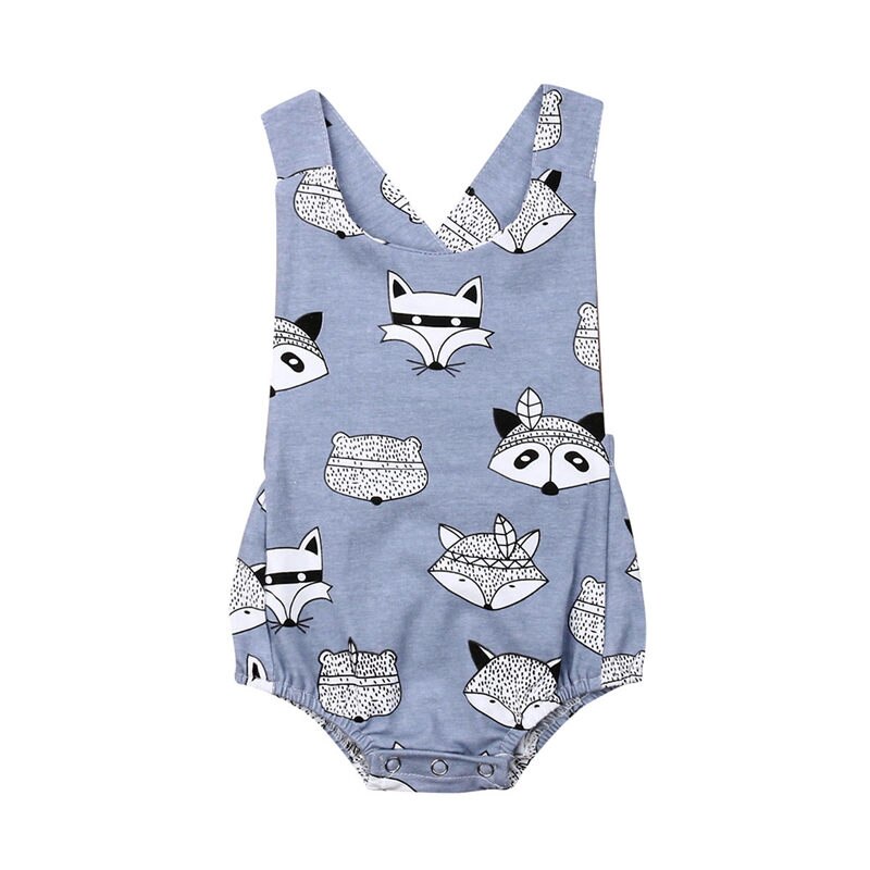 Baby Meisjes Jongens Animal Print Bodysuit Pasgeboren Zomer Kids Kleding Baby Backless Jumpsuit Peuter Jarretel Outfit 0-18 M