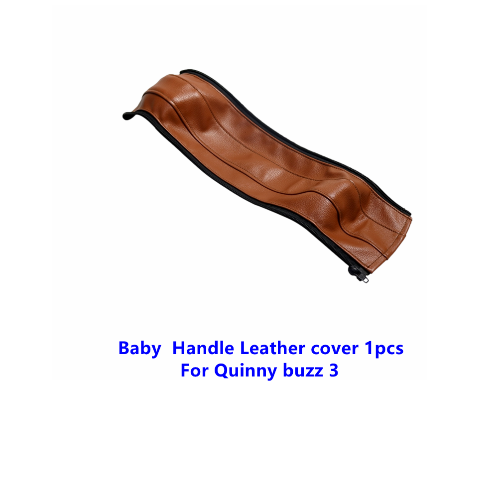 Ensemble complet de housses de poignée en cuir pour poussette Quinny Buzz 3, housse de protection pour accoudoir, accessoires: baby brown